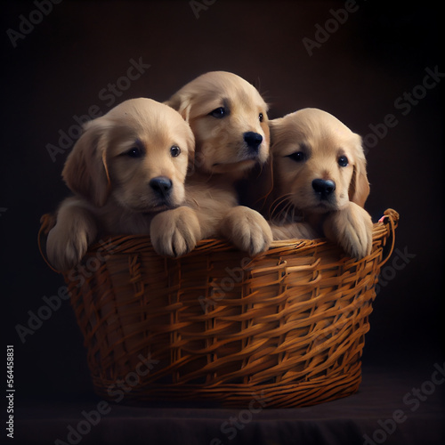 Golden retriever puppies generative ai