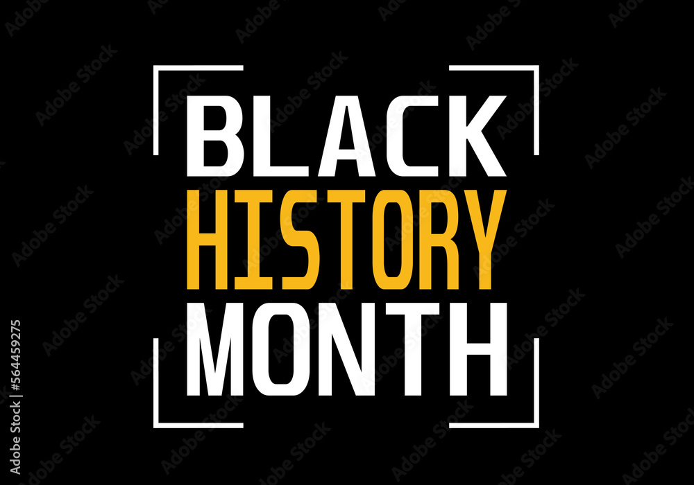 Black History Month on black Backgrounds. African American History. Annual Event. Vector Illustration Design Graphic.