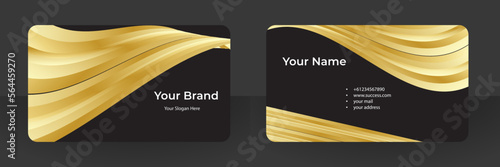 Vector Modern Creative and Clean Business Card Template. Gold simple design.