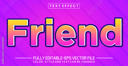 Friend text editable style effect