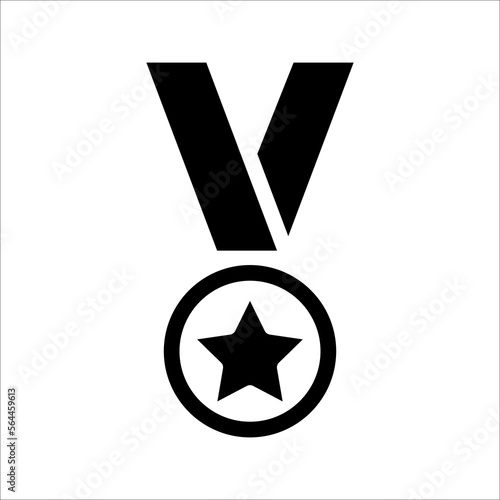 Military medal simple icon. Vector illustration.