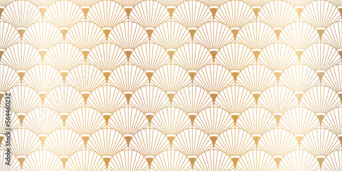 Luxury art deco seamless pattern background vector. Abstract elegant art nouveau with delicate golden geometric line vintage decorative minimalist texture style. Design for wallpaper, banner, card.