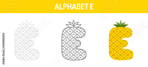 Alphabet tracing and coloring worksheet for kids