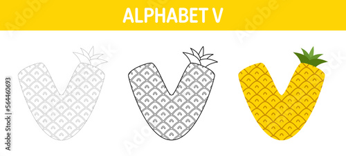 Alphabet tracing and coloring worksheet for kids