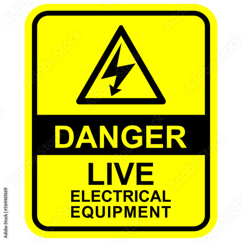 Danger, Live electrical equipment, sign vector