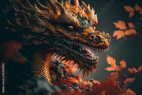 Chinese dragon statue culture