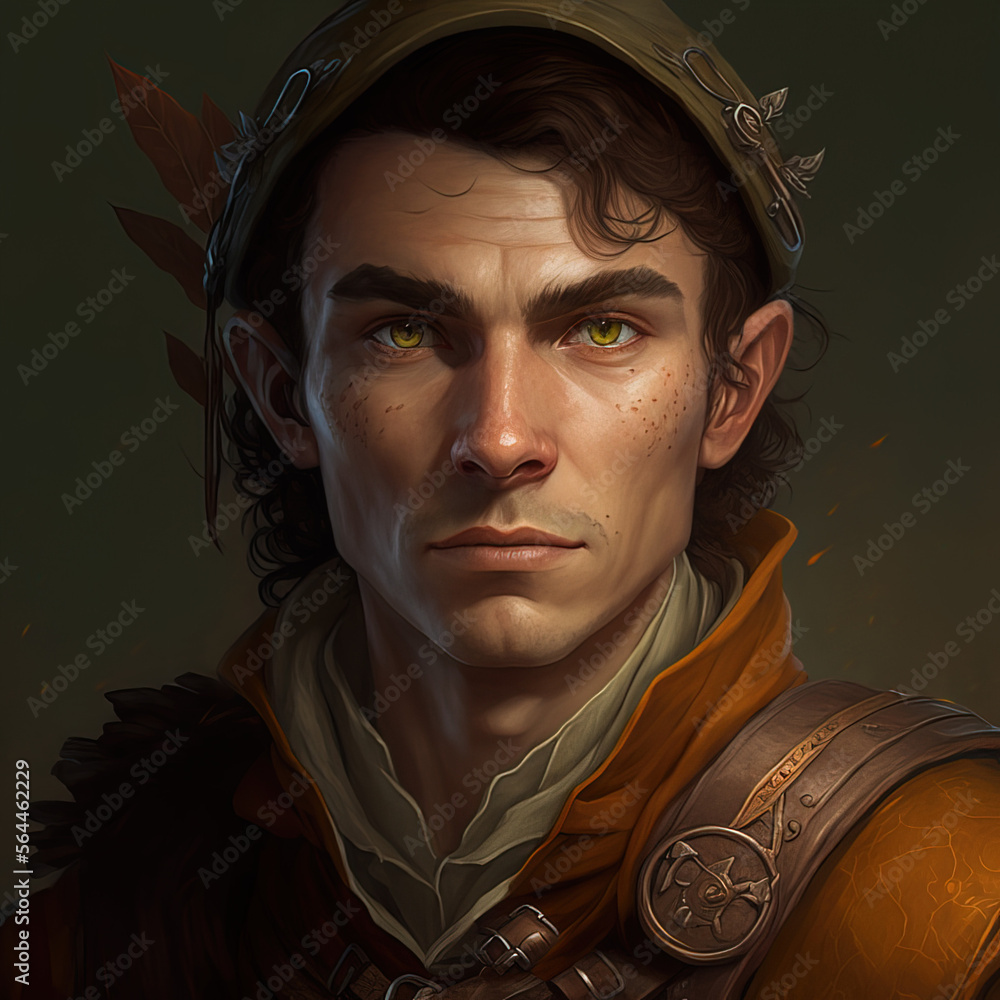 -Halfling man avatar portrait dnd -AI generated - Not a real personAI