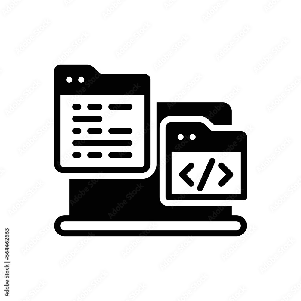 Black solid icon for programs