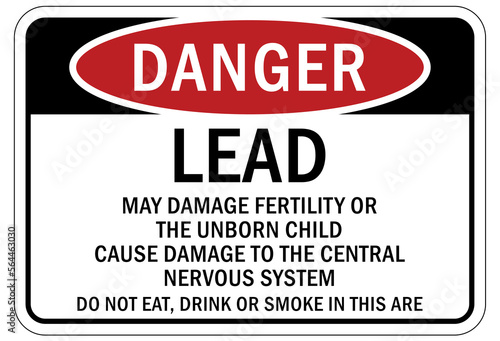 Lead warning hazard sign and label may damage fertility or unborn child