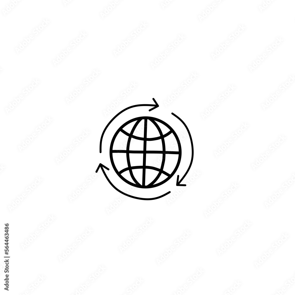 Simple Globe outline icons Simple Globe outline icons