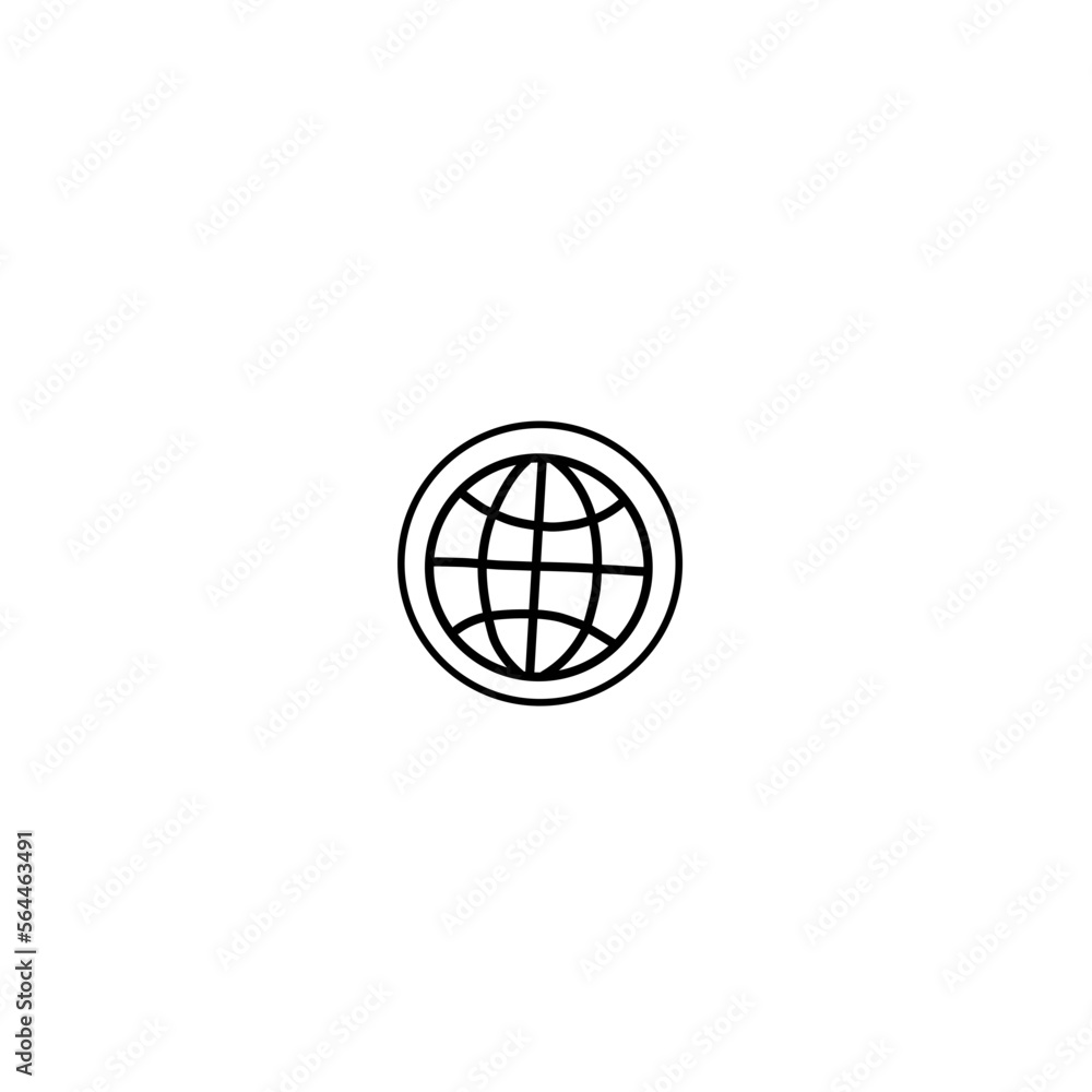 Simple Globe outline icons Simple Globe outline icons