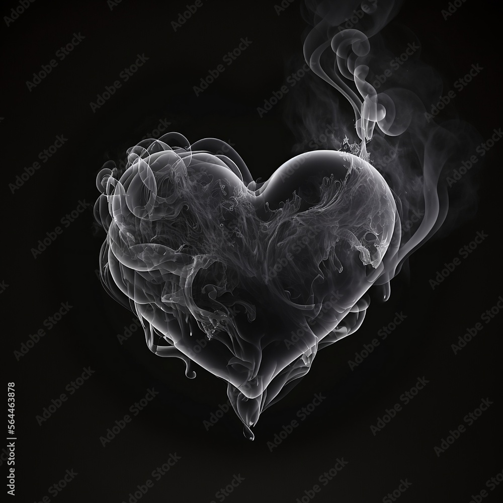 heart made of smoke on a black background heart made of smoke on a black background