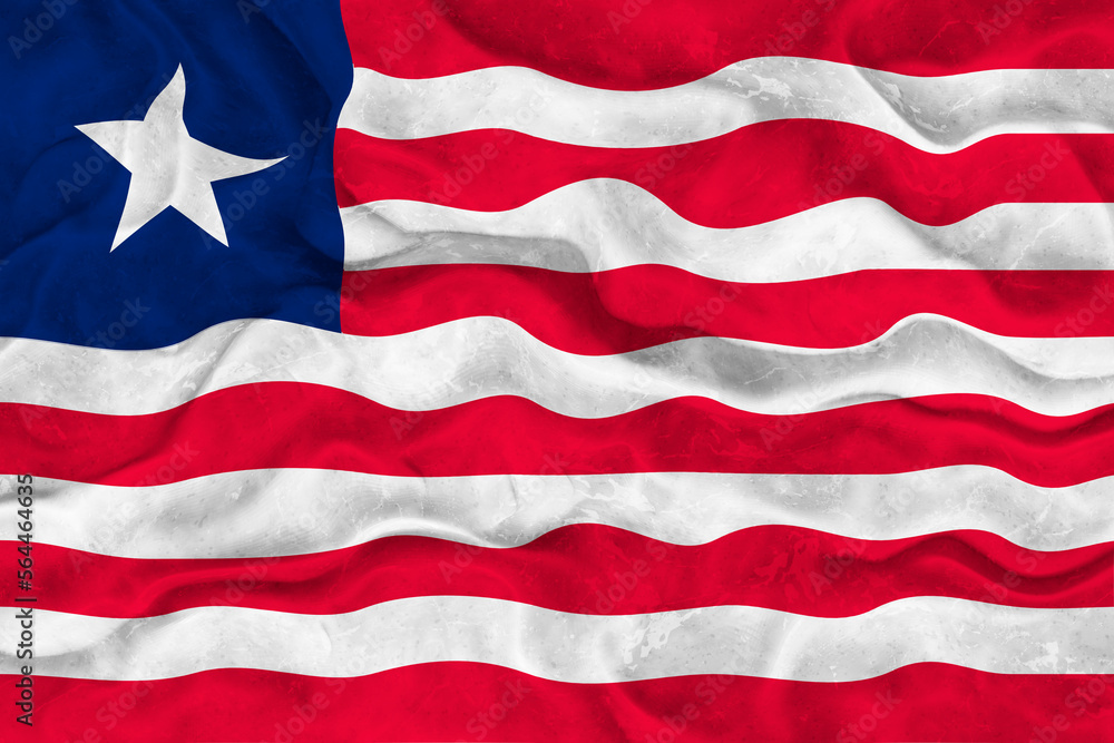 Obraz premium National flag of Liberia. Background with flag of Liberia.
