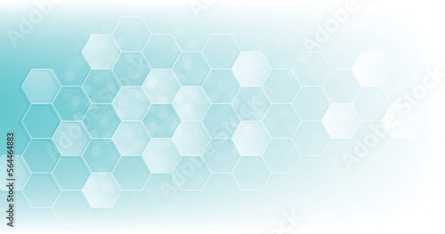 Background of hexagon geometric blue pattern. healthcare medical and technology background.Graphic digital science concept design.