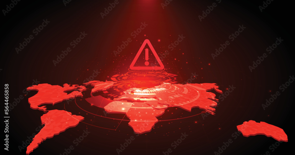 Red Alert Hacking Vecteur Stock Global security Hacking Concept design. Attention warning ...