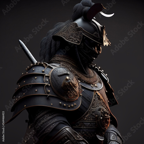samurai. Japanese Knight with Arms..