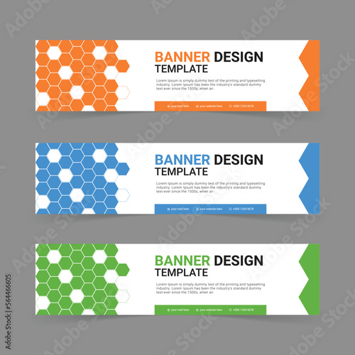 Business webinar horizontal banner set template design. Usable for banner, cover, and header.