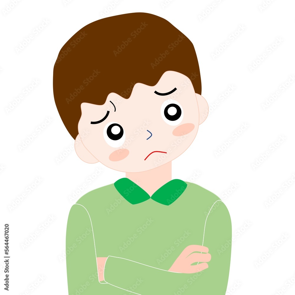 People material - image of a small boy in trouble 人物素材ー困った小さい男の子風イメージ People material - image of a small boy in trouble 人物素材ー困った小さい男の子風イメージ