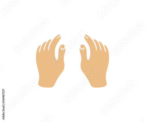 Hands typing on keyboard or on a typewriter, top view, graphic design. Computer, laptop, typewriter, job, work and working, vector design and illustration