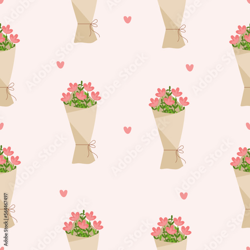 Cute pattern of a bouquet of flowers
