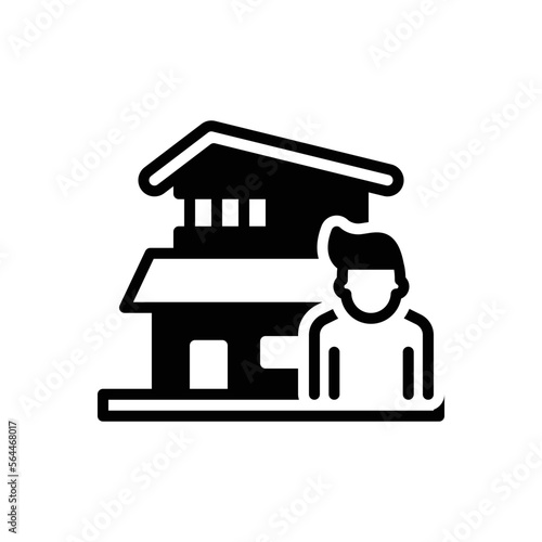 Black solid icon for tenant