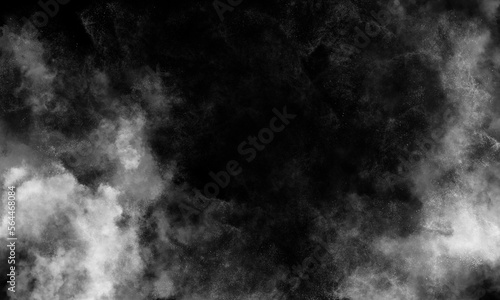 Smoke texture overlays on islotaed background. abstract white powder explosion on a black background