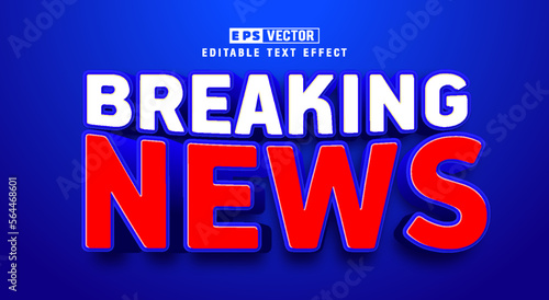 Braking 3d editable text effect vector