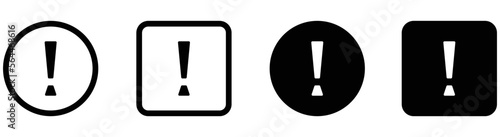 exclamation mark icon. attention caution danger icon. error icon collections symbol, vector illustration