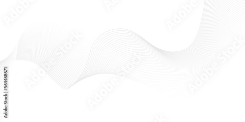 White paper Technology, data science, geometric border pattern. Isolated on white background. White abstract background with flowing particles. Flow wave with line landscape. Digital data structure .