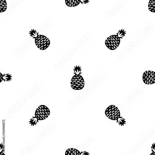 Black pineapple pattern seamless background texture repeat wallpaper geometric vector