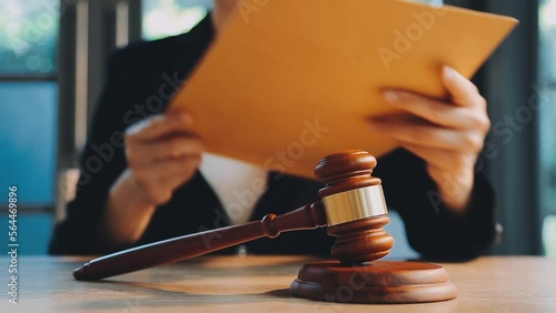 Wallpaper Mural Business and lawyers discussing contract papers with brass scale on desk in office. Law, legal services, advice, justice and law concept picture with film grain effect Torontodigital.ca