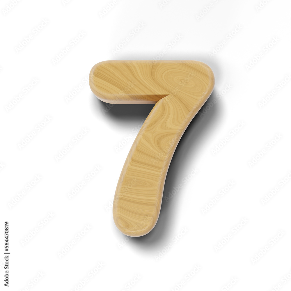 3D wooden number isolated on transparent background 3D wooden number isolated on transparent background