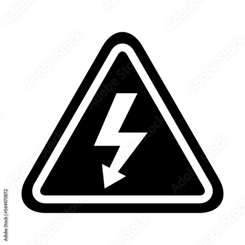 Free Download High voltage sign. High voltage shock risk symbol. Danger caution. black and white color. Isolated in transparent background. - GFXLoad