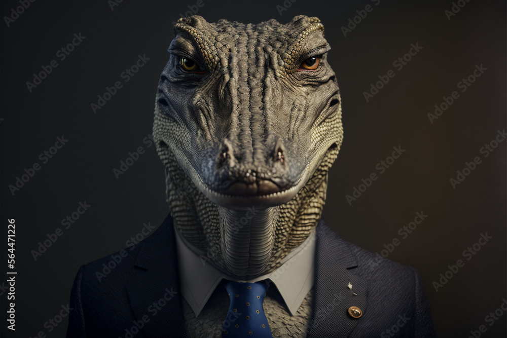 Portrait of a Crocodile dressed in a formal business suit, Generative AI
Portrait of a Crocodile dressed in a formal business suit, Generative AI