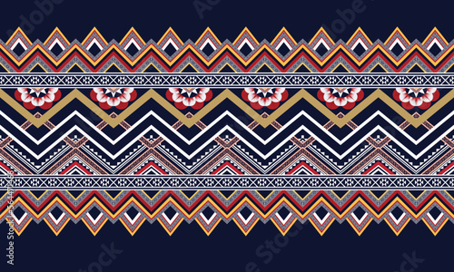 Abstract ethnic geometric flower pattern design pattern for background,fabric,wrapping,clothing,carpet,wallpaper,clothing,wrapping,batik,fabric