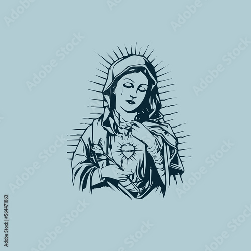 THESE HIGH QUALITY MOTHER MARIA VECTOR FOR USING VARIOUS TYPES OF DESIGN WORKS LIKE T-SHIRT, LOGO, TATTOO AND HOME WALL DESIGN