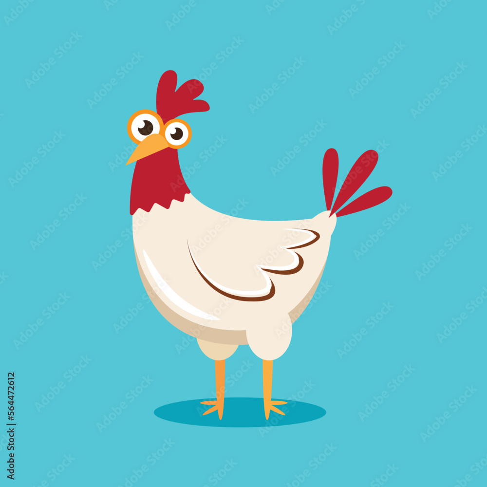 chicken cartoon character vector illustration 
