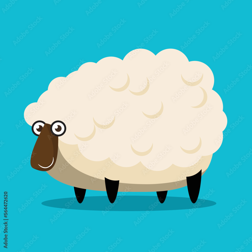 Naklejka premium sheep cartoon character vector illustration