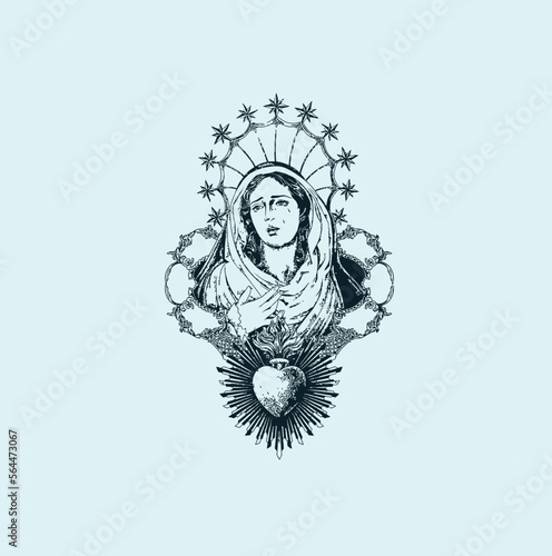 THESE HIGH QUALITY MOTHER MARIA VECTOR FOR USING VARIOUS TYPES OF DESIGN WORKS LIKE T-SHIRT, LOGO, TATTOO AND HOME WALL DESIGN