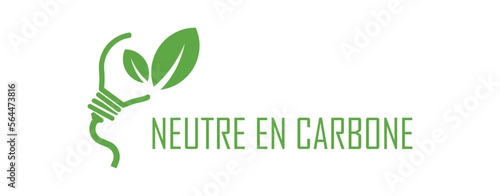 neutre en carbone text on white background. carbon neutral in french language.