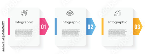 infographic template with 3 options or step