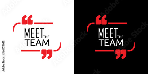 Meet the team on white background	