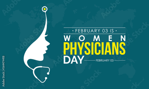 Vector illustration banner design template concept of National Women Physicians Day observed on February 03