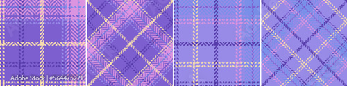 Check plaid seamless pattern set background.