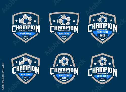 Fototapet Set of soccer Logo or football club sign Badge