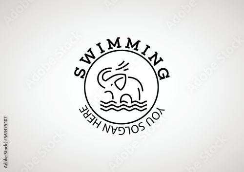 Elephant Vector Logo Line Art Illustration Memory Icon
