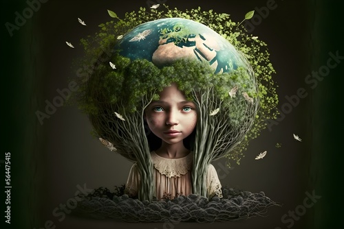 Mother earth day concept. Ecology and environment conservation creative idea concept