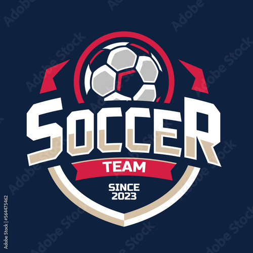 Soccer logo or football club sign badge. Football logo with shield background vector design