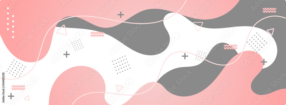 modern abstract background with pink and grey color fluid shapes on white background ,minimal poster. ideal for banner, web, header, cover, billboard, brochure, social media, landing page, desktop