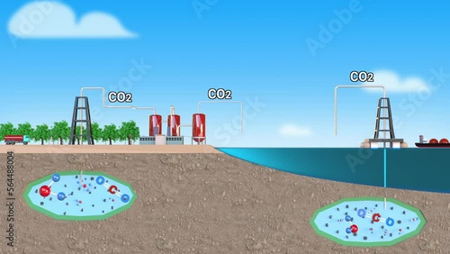 Carbon dioxide capture. It stores carbon dioxide underground, either under the ground or deep in the ocean. photo